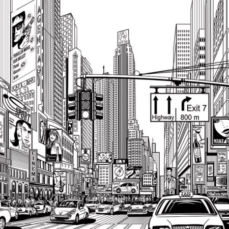 Πινακας σε καμβά NEW YORK SKETCH - Νεα Υορκη Sticky 6