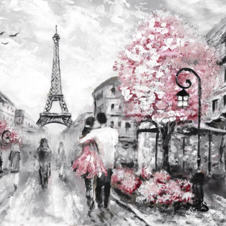 Πινακας σε καμβά OIL PAINTING STREET VIEW PARIS - Παρισι Sticky 5
