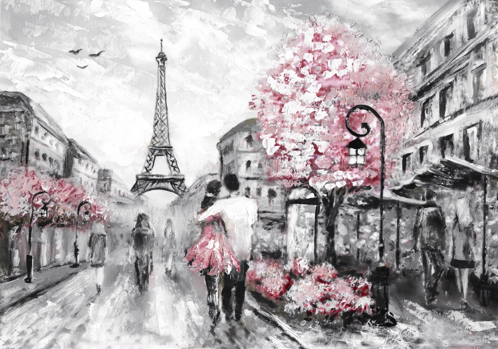 Πινακας σε καμβά OIL PAINTING STREET VIEW PARIS