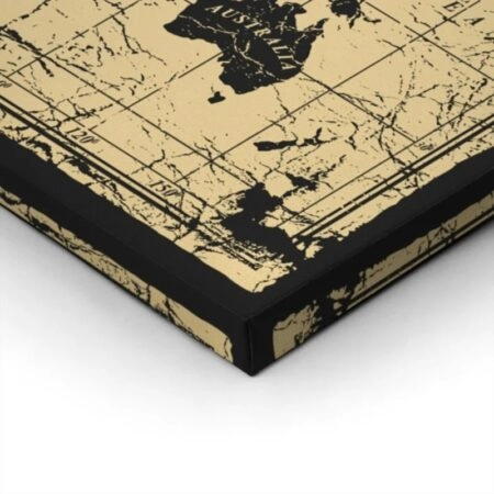 Πινακας σε καμβά OLD BLACK INK MAP - Χαρτες Sticky 2