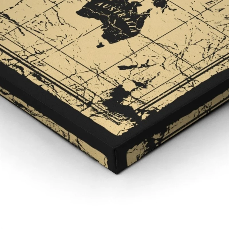 Πινακας σε καμβά OLD BLACK INK MAP