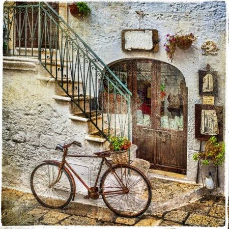 Πίνακας σε καμβά OLD STREETS OF ITALY - Ποδηλατα Sticky 4