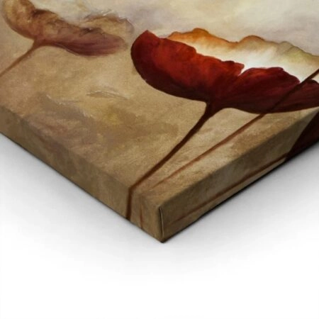 Πινακας σε καμβά PAINTING POPPIES TEXTURE BROWN - Πινακες σε καμβα Sticky 2