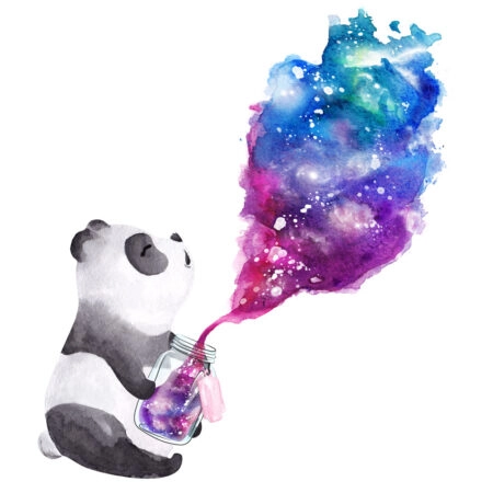 Τετράγωνος Πίνακας PANDA FAIRYDUST JAR - Παιδικοι και set Sticky 4