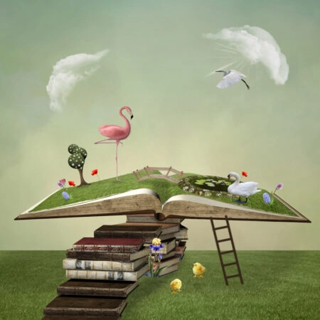 Πίνακας σε καμβά PATHWAY TO OPEN BOOK - Πουλια Sticky 4