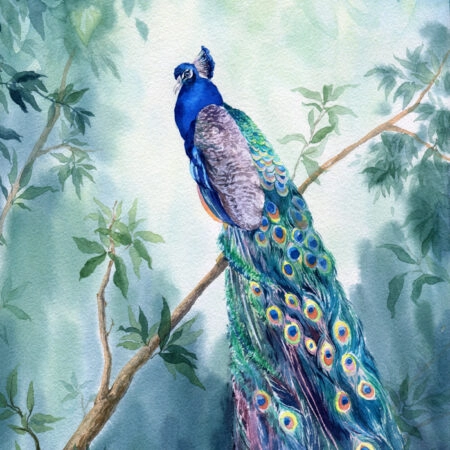 Πινακας σε καμβά PEACOCK PAINTING 2 - Πουλια Sticky 5