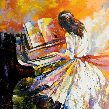 Πινακας σε καμβά PIANO GIRL - Μουσικη Sticky 5
