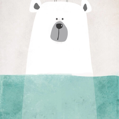 Πινακας σε καμβά POLAR BEAR IN WATER ART - Παιδικοι και set Sticky 5