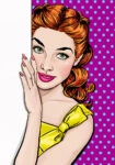 Πινακας σε καμβά POP ART GIRL LOOKING