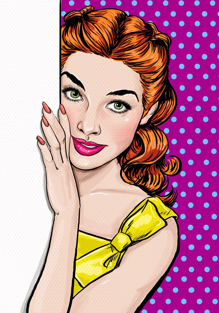 Πινακας σε καμβά POP ART GIRL LOOKING