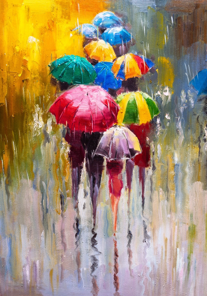 Πινακας σε καμβά RAINY DAY OIL PAINTING