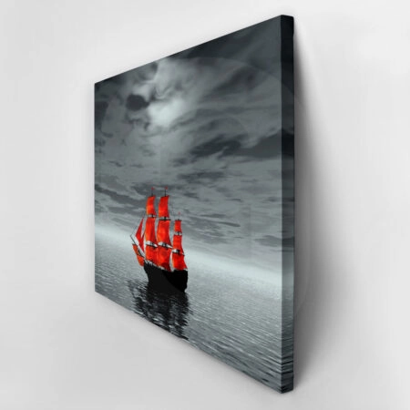 Πινακας σε καμβά RED SHIP - Βαρκες και Καραβια Sticky 3