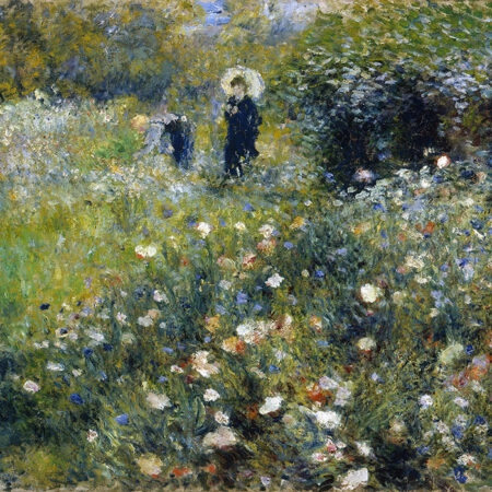 Πινακας σε καμβά RENOIR - FEMME AVEC PARASOL DANS UN JARDIN - Pierre Auguste Renoir Sticky 5
