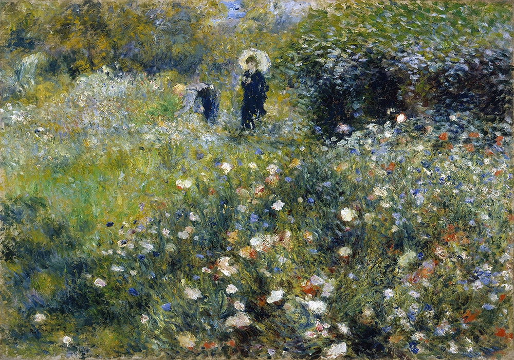 Πινακας σε καμβά RENOIR - FEMME AVEC PARASOL DANS UN JARDIN