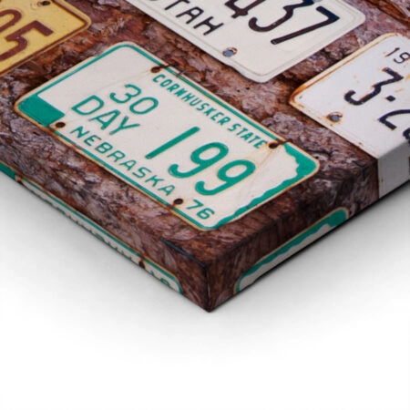Πινακας σε καμβά RETRO CAR PLATES - Αυτοκινητα Sticky 2