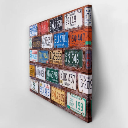 Πινακας σε καμβά RETRO CAR PLATES - Αυτοκινητα Sticky 3