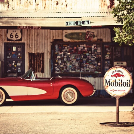 Πινακας σε καμβά RETRO RED CAR - Αυτοκινητα Sticky 5