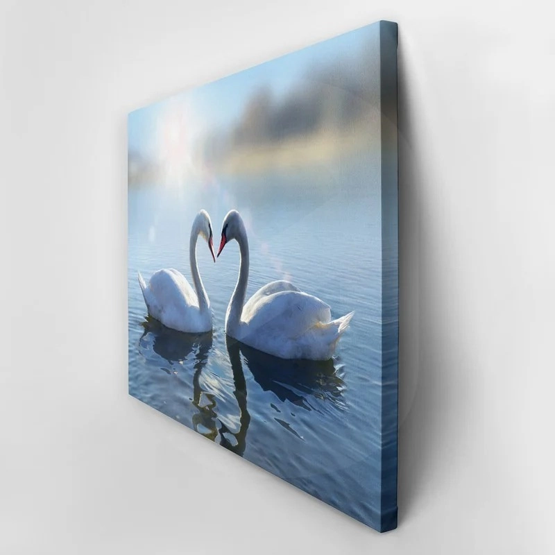 Πινακας σε καμβά ROMANTIC SWANS