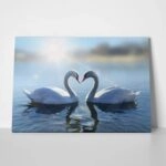 Πινακας σε καμβά ROMANTIC SWANS