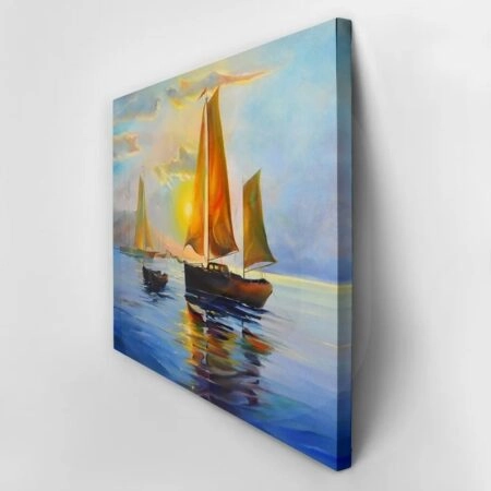 Πινακας σε καμβά SAILBOAT SUNSET 2 - Βαρκες και Καραβια Sticky 3