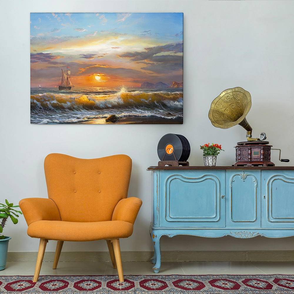 Πινακας σε καμβά SAILBOAT SUNSET