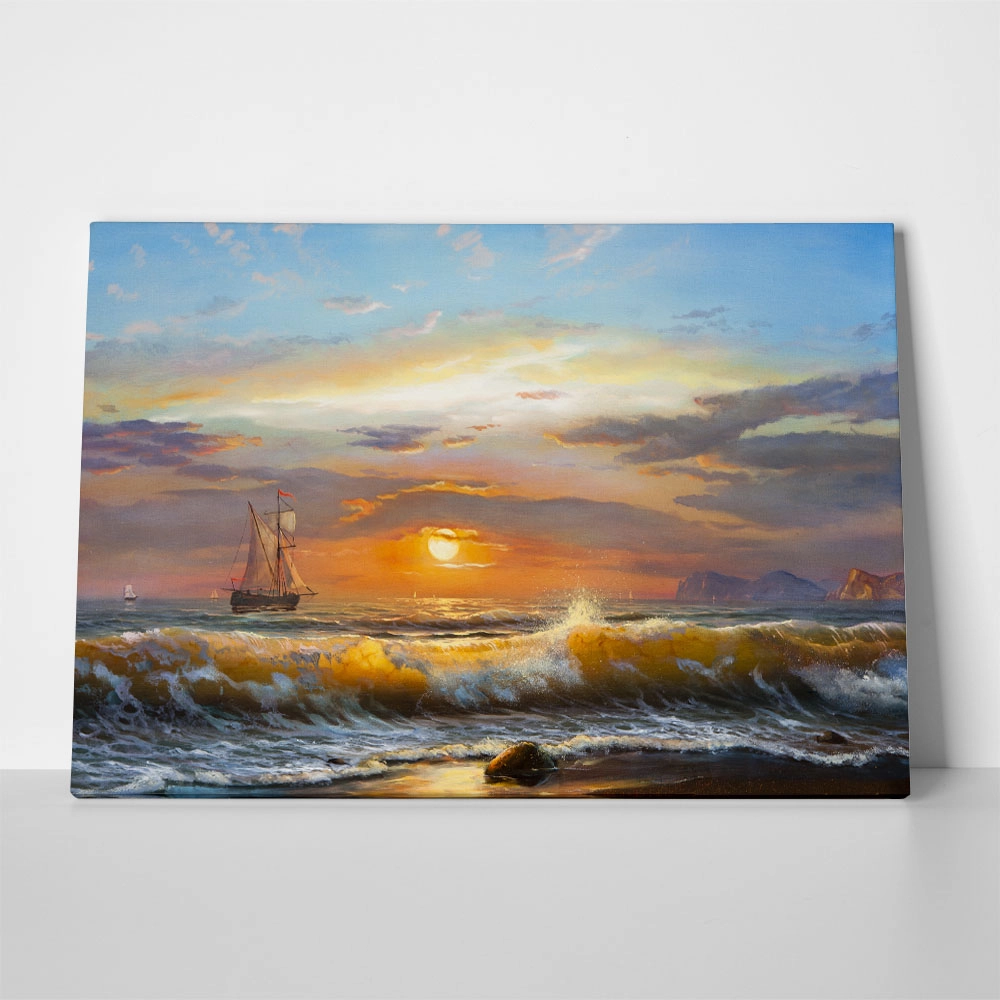 Πινακας σε καμβά SAILBOAT SUNSET