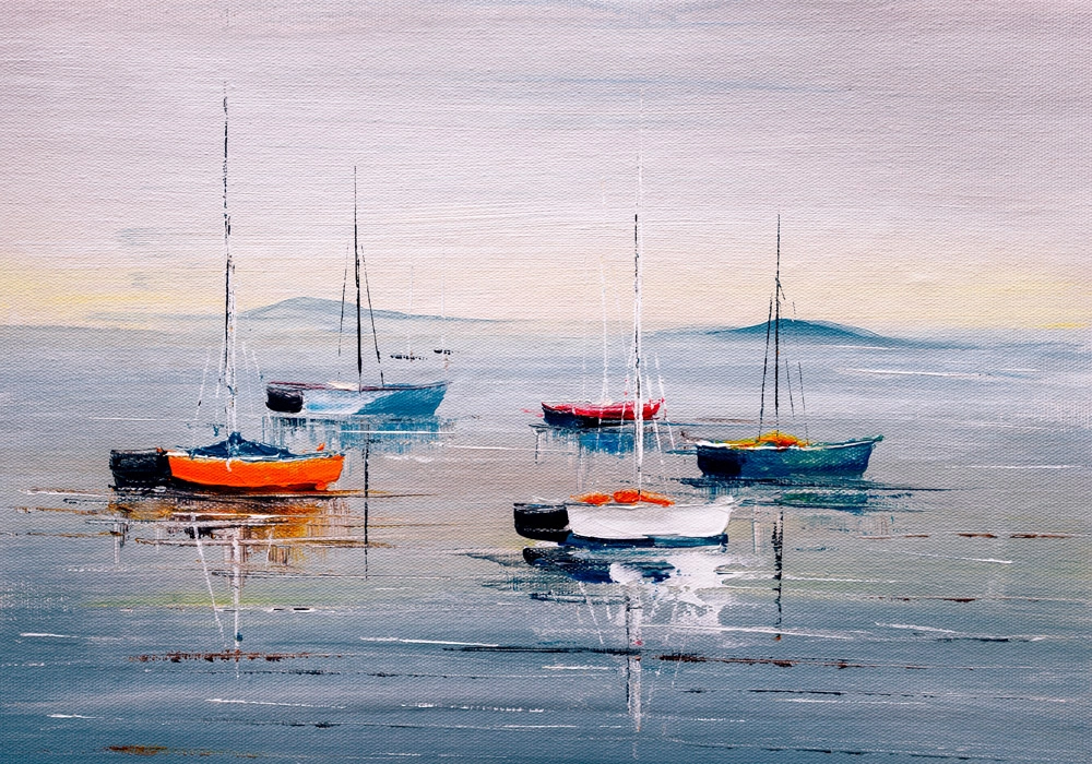 Πινακας σε καμβά SAILING BOATS OIL PAINTING