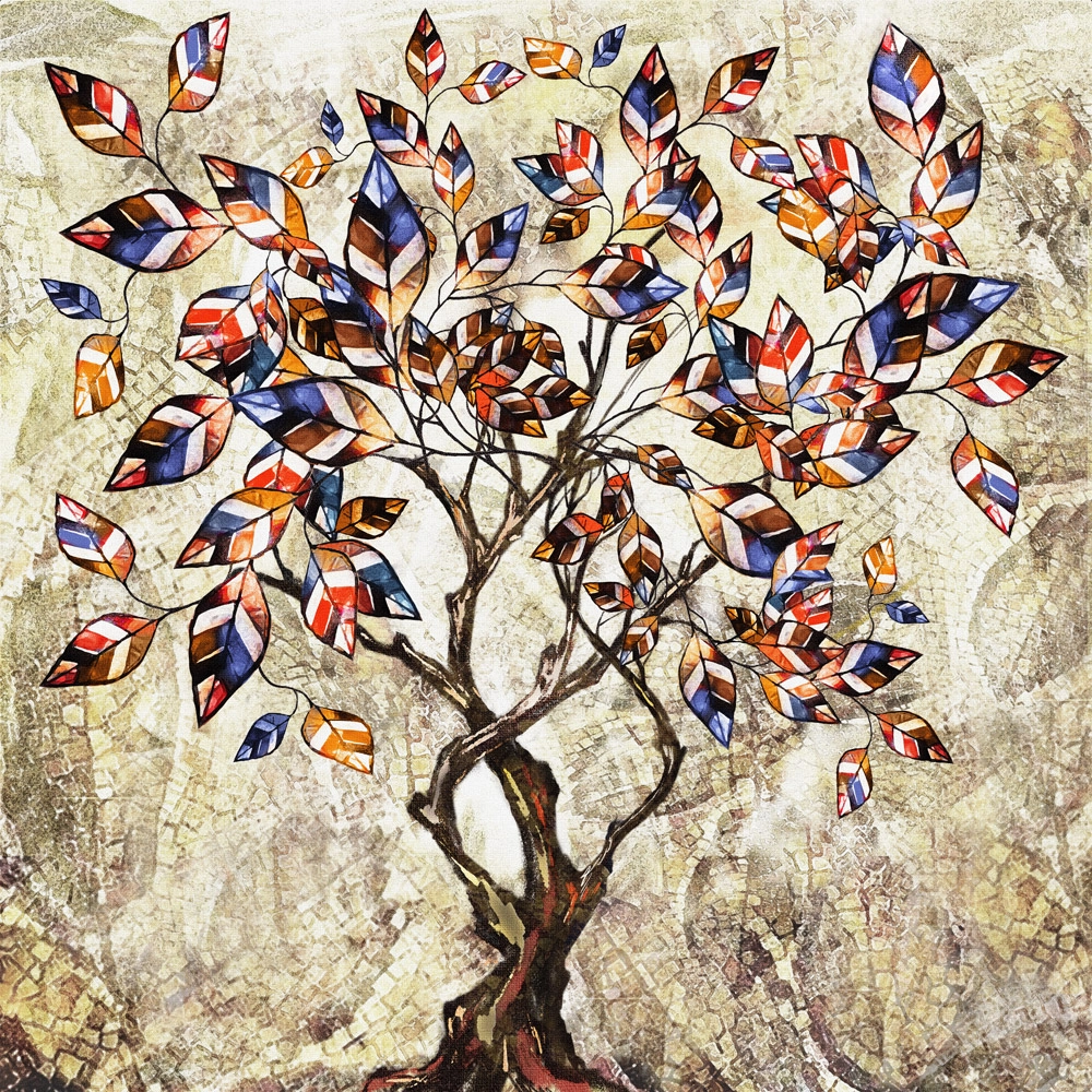 Πίνακας σε καμβά STYLIZED TREE OIL PAINTING