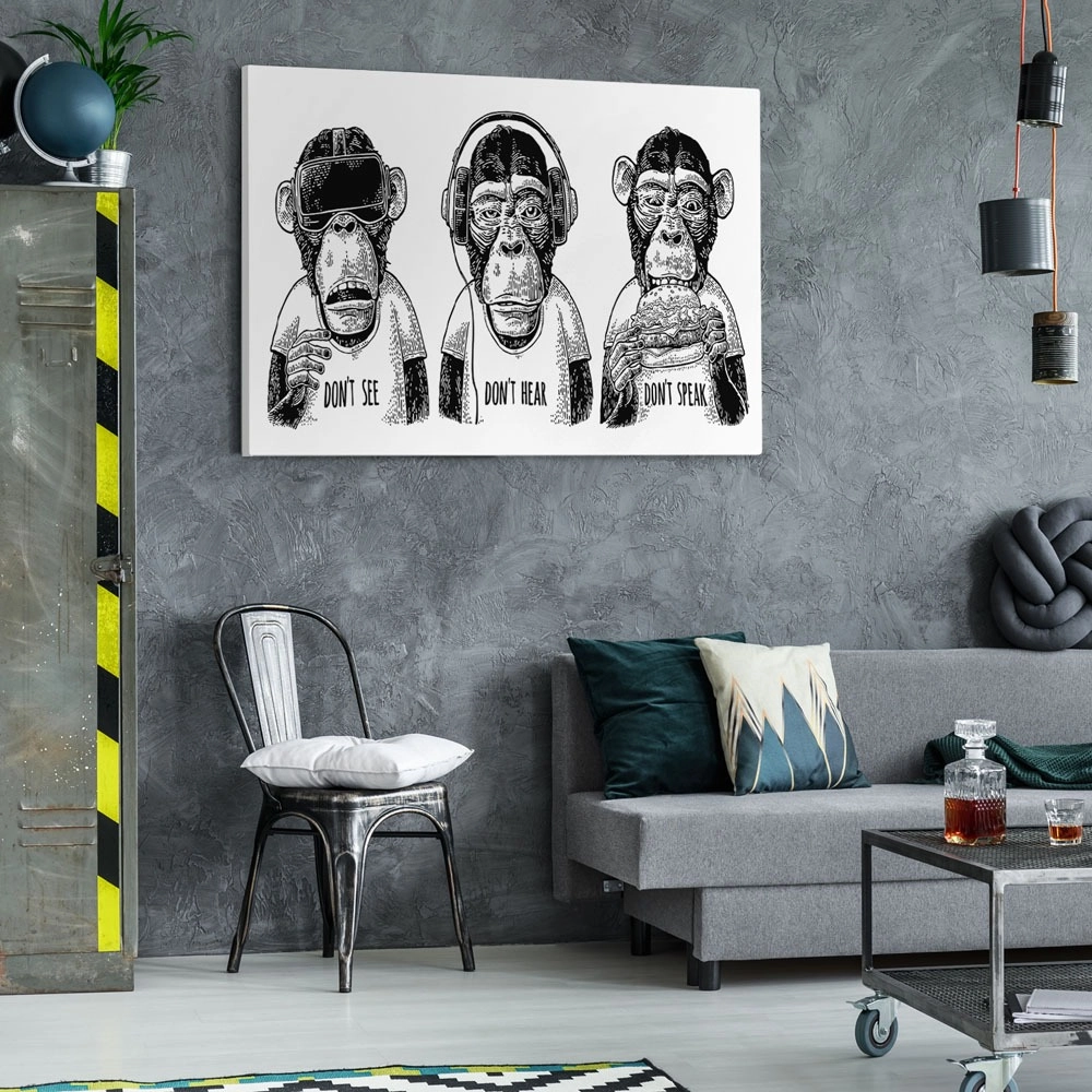 Πινακας σε καμβά THREE WISE DRESSED MONKEYS