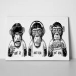 Πινακας σε καμβά THREE WISE DRESSED MONKEYS