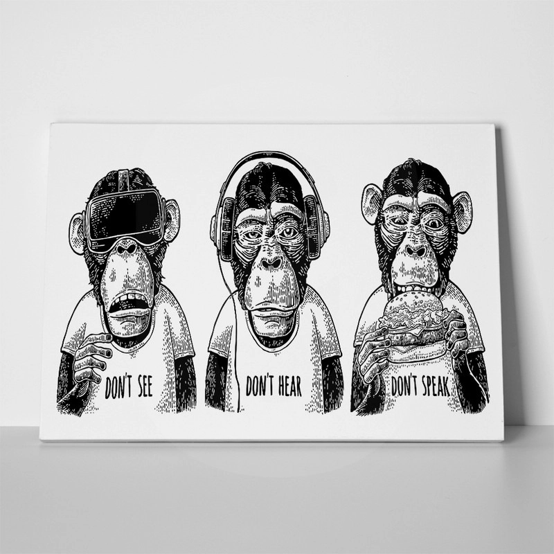 Πινακας σε καμβά THREE WISE DRESSED MONKEYS