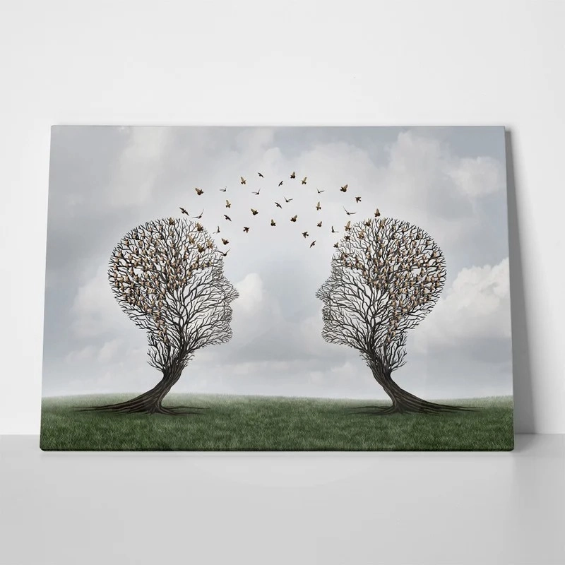 Πινακας σε καμβά TREE SHAPED COMMUNICATION CONCEPT