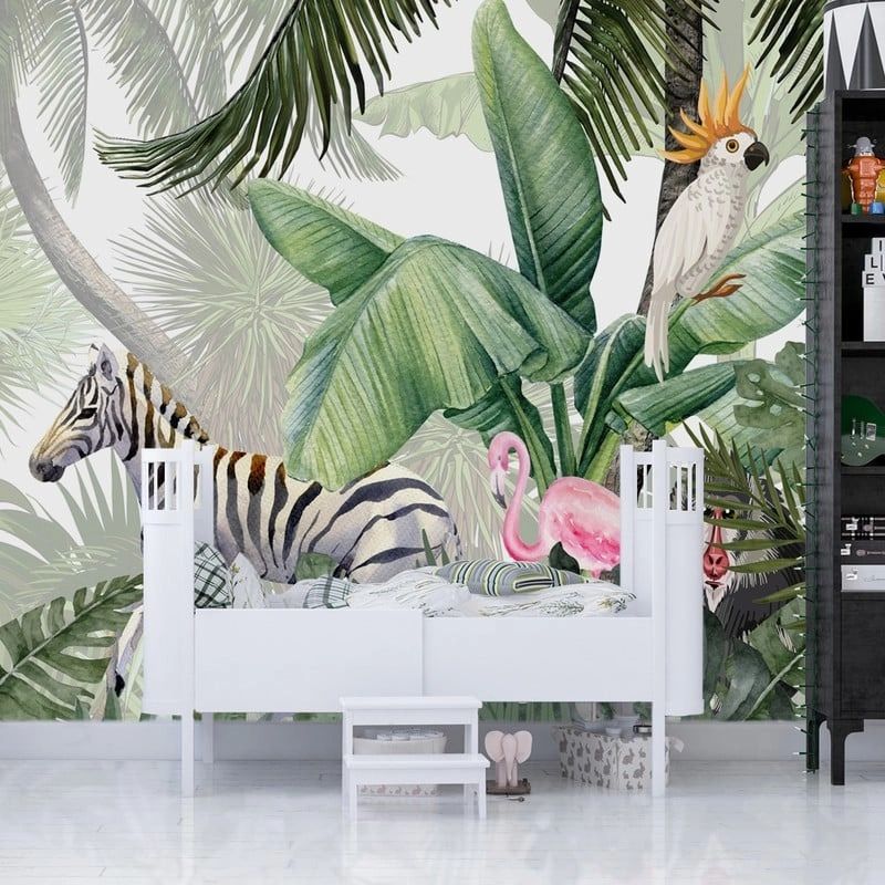 Αυτοκόλλητη Ταπετσαρία τοίχου TROPICAL JUNGLE WATERCOLOR