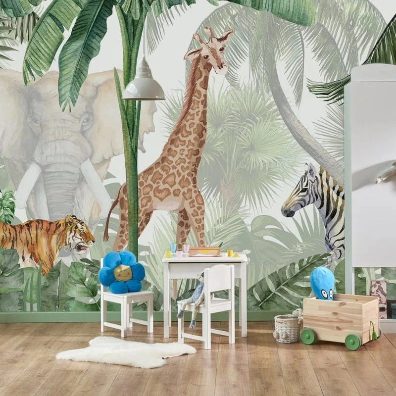 Αυτοκόλλητη Ταπετσαρία τοίχου TROPICAL JUNGLE WATERCOLOR