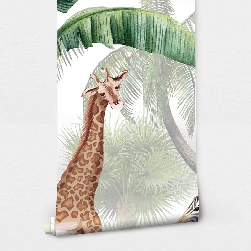 Αυτοκόλλητη Ταπετσαρία τοίχου TROPICAL JUNGLE WATERCOLOR
