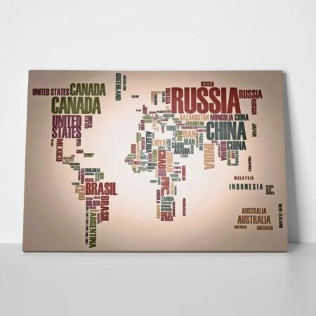 Πινακας σε καμβά TYPOGRAPHY MAP 2 - Χαρτες Sticky 1