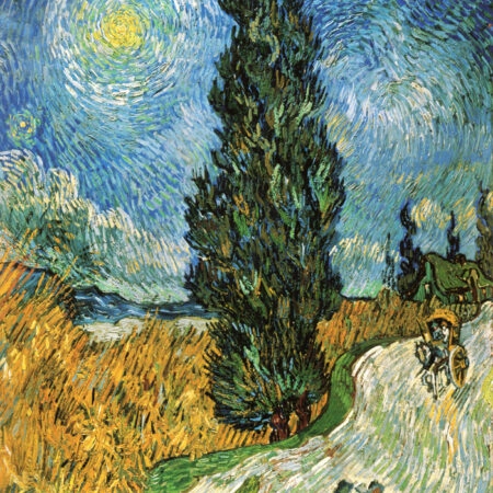 Πινακας σε καμβά VAN GOGH - ROAD WITH CYPRESS AND STAR - Vincent Van Gogh Sticky 5