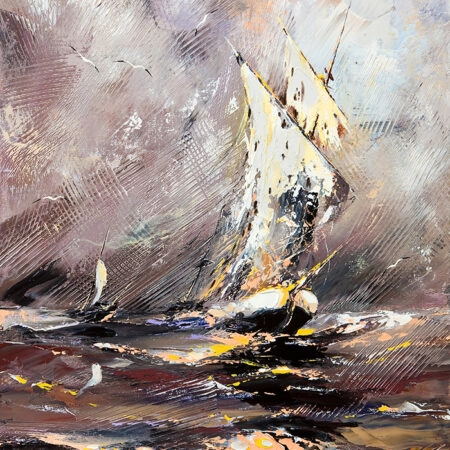 Πινακας σε καμβά VESSEL IN A STORMING SEA - Βαρκες και Καραβια Sticky 5