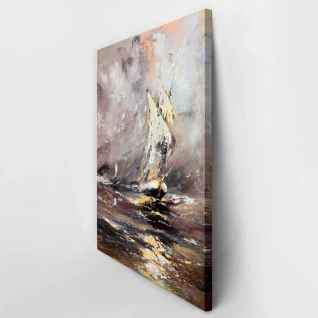 Πινακας σε καμβά VESSEL IN A STORMING SEA - Βαρκες και Καραβια Sticky 3
