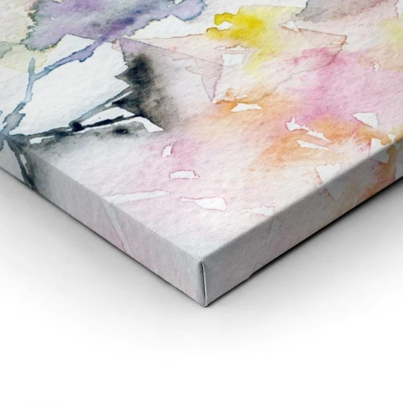 Πινακας σε καμβά WATERCOLOR ABSTRACT ROMANTIC PURPLE FLOWERS
