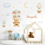 Αυτοκολλητο τοιχου ANIMALS AND BALLOONS WATERCOLOR