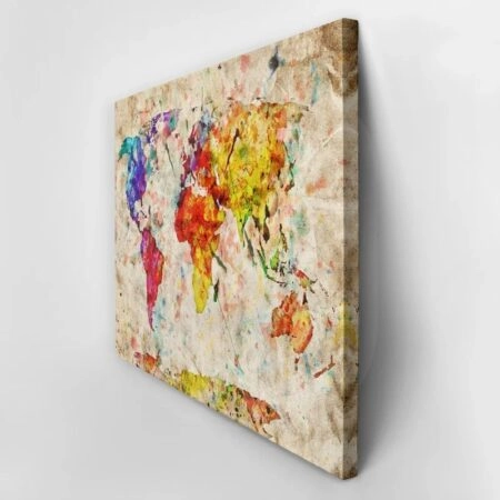 Πινακας σε καμβά WATERCOLOR MAP - Χαρτες Sticky 3