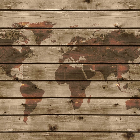 Πινακας σε καμβά WOODEN WORLD MAP - Χαρτες Sticky 5