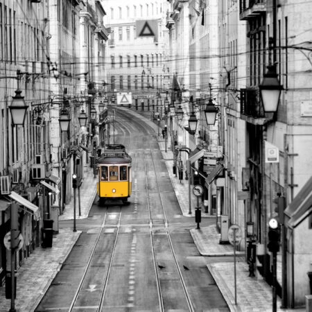 Πινακας σε καμβά YELLOW TRAM - Τρενα Sticky 5
