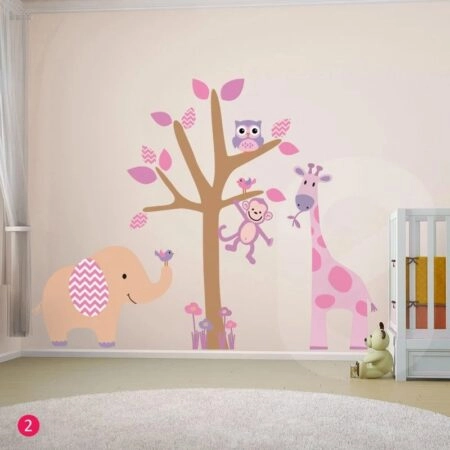 Αυτοκολλητο τοιχου ANIMALS TREE - Βρεφικα & Παιδικά Sticky 2