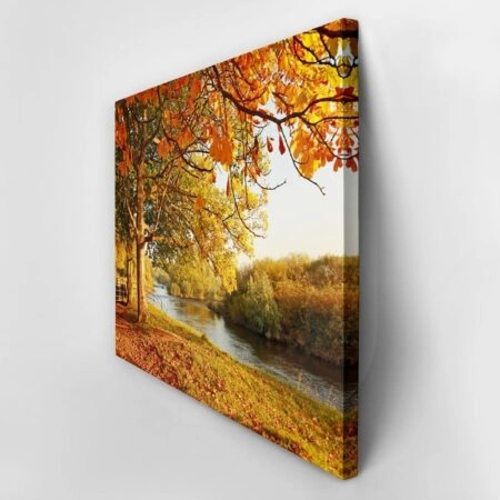 Πινακας σε καμβά BEAUTIFUL FALL PARK - Λιμνες - Ποταμια Sticky 3