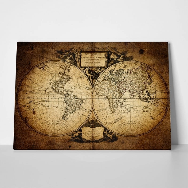 Πινακας σε καμβά OLD WORLD MAP 1752