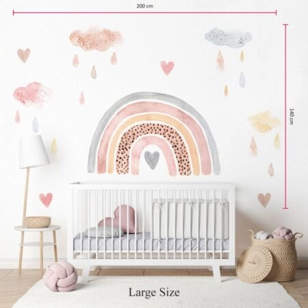 Αυτοκολλητο τοιχου LOVE IS A RAINBOW WATERCOLOR - Βρεφικα & Παιδικά Sticky 4
