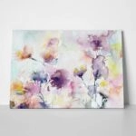 Πινακας σε καμβά WATERCOLOR ABSTRACT ROMANTIC PURPLE FLOWERS