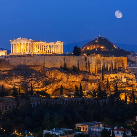 Πινακας σε καμβά ACROPOLIS NIGHT - Αθηνα Sticky 4